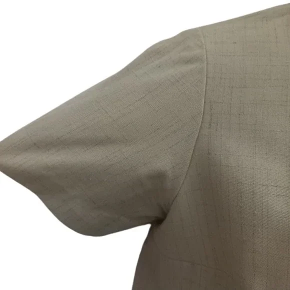 Size 18 Linen Look Below Knee Short Sleeve Sheath Dress - Picture 4 of 6